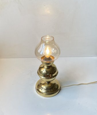 Vintage Maritime Table Lamp in Brass and Smoke Glass from Abo Randers, 1970s-LCR-1729645