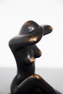 Vintage Metal and Wooden Statue of a Nude Woman, 1970s-RCE-1436102