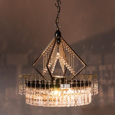 Vintage Metal & Brass Chandelier, 1970s-ZLY-1219687