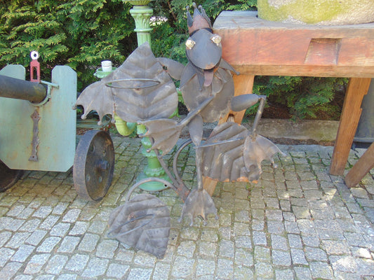 Vintage Metal Frog Planter, 1970s