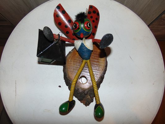 Vintage Metal Ladybug Toy, 1950s-CAQ-951401