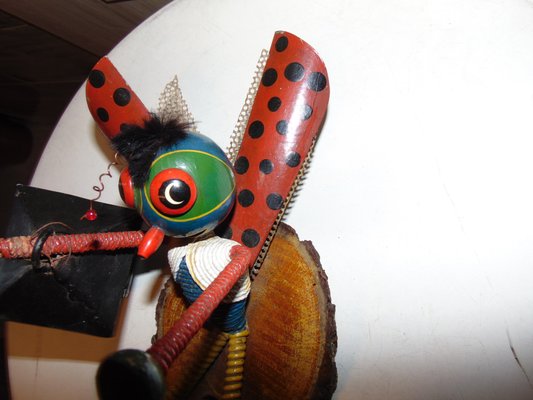 Vintage Metal Ladybug Toy, 1950s-CAQ-951401