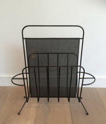 Vintage Metal Magazine Rack by Mathieu Matégot, 1950s-BA-1365622