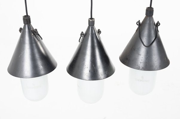 Vintage Metal Opaline Suspension from Siemens, 1930-US-1407304