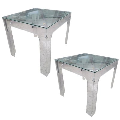 Vintage Methacrylate and Crystal Side Tables, Set of 2-TCS-1783380