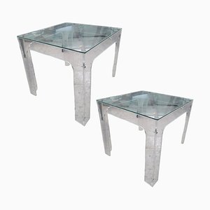 Vintage Methacrylate and Crystal Side Tables, Set of 2-TCS-1783380