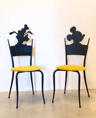 Vintage Mickey & Pluto Childrens Chairs, 1980s, Set of 2-NPC-892740