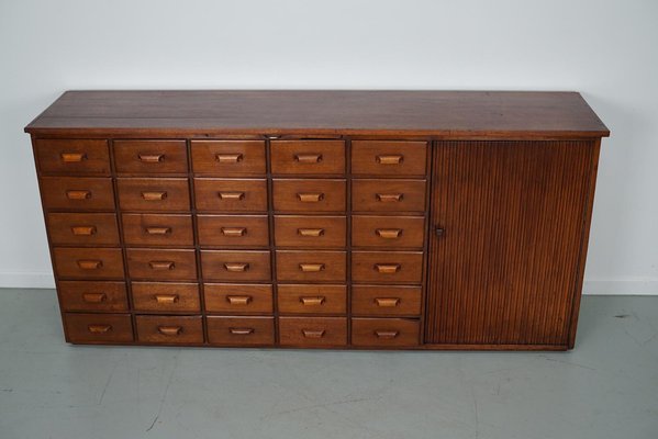 Vintage Mid-Century Dutch Mahogany Apothecary Cabinet-XO-1704061