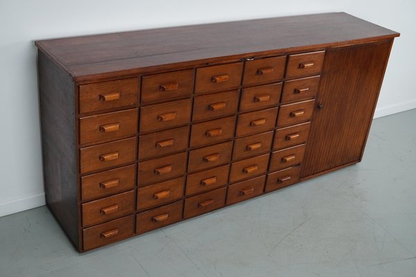 Vintage Mid-Century Dutch Mahogany Apothecary Cabinet-XO-1704061