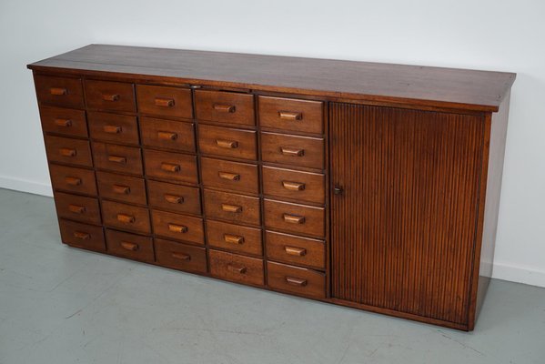 Vintage Mid-Century Dutch Mahogany Apothecary Cabinet-XO-1704061