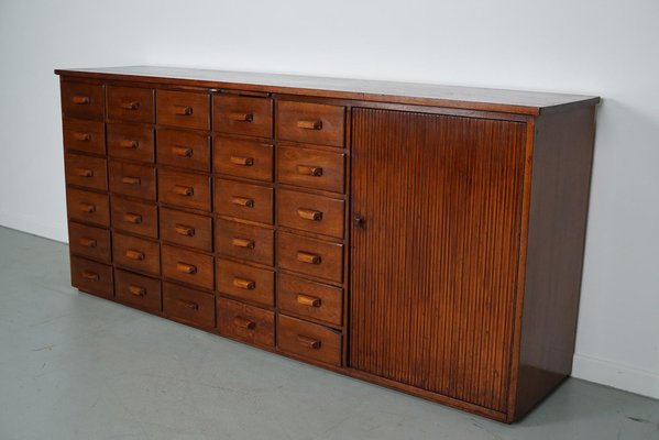 Vintage Mid-Century Dutch Mahogany Apothecary Cabinet-XO-1704061