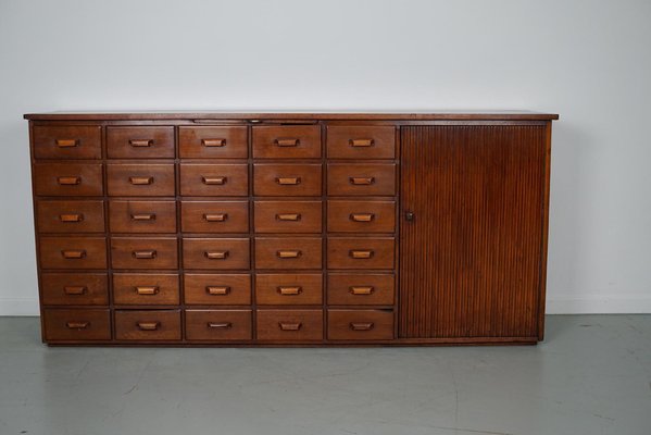 Vintage Mid-Century Dutch Mahogany Apothecary Cabinet-XO-1704061