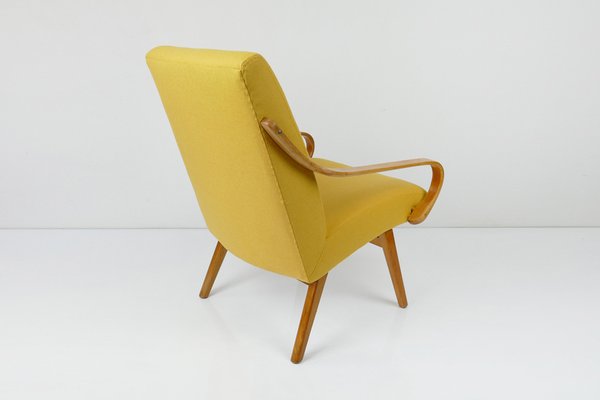 Vintage Mid-Century Yellow Wool Armchair, 1960s-HDN-1726525