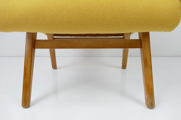 Vintage Mid-Century Yellow Wool Armchair, 1960s-HDN-1726525