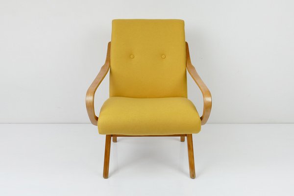 Vintage Mid-Century Yellow Wool Armchair, 1960s-HDN-1726525