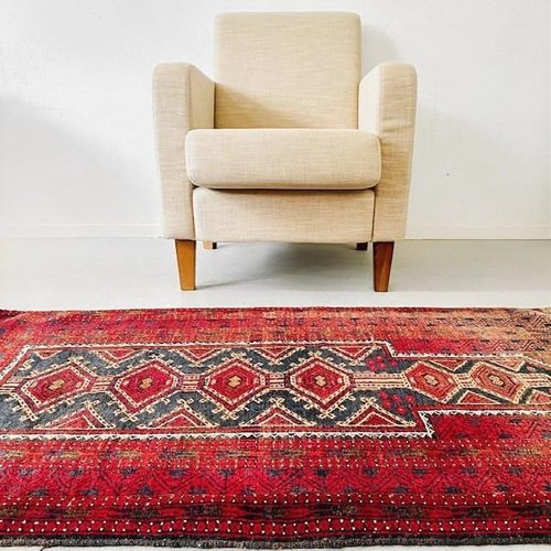 Vintage Middle Eastern Hand-Knotted Rug