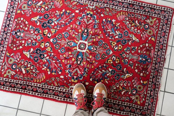 Vintage Middle Eastern Handmade Sarouk Rug, 1950s-JZV-1735202