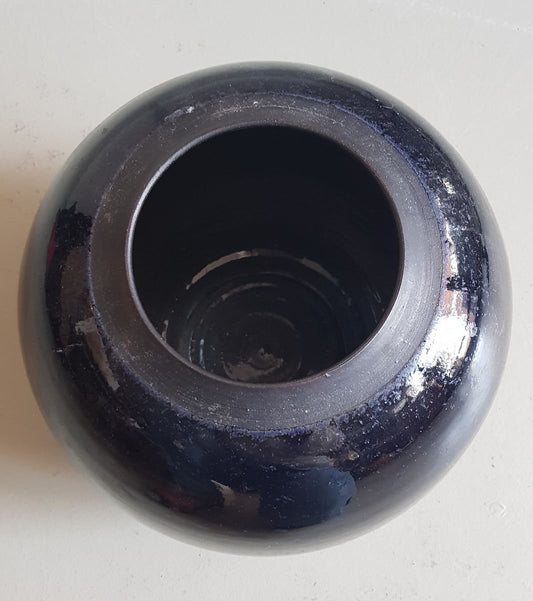 Vintage Midnight Blue Art Ceramic Vase