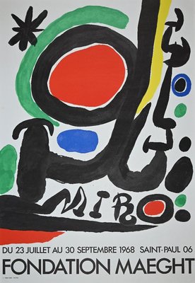 Vintage Mirò Exhibition Poster from Galerie Maeght, Offset and Lithograph, 1968-ZCI-942578