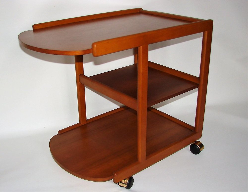 Vintage Mobile Bar in Beech & Teak, 1970s