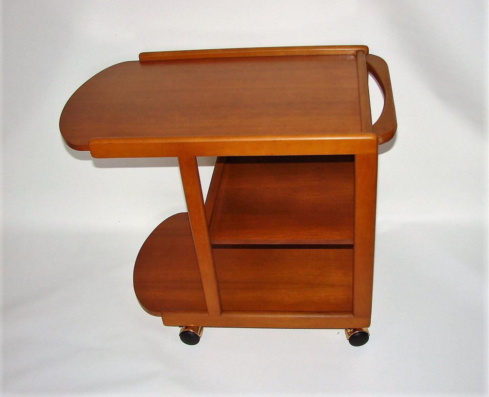 Vintage Mobile Bar in Beech & Teak, 1970s