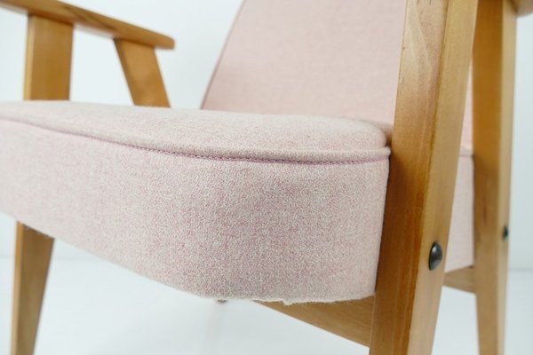 Vintage Model 366 Armchair in Pink Woool by Józef Chief Chiefski, 1960s-HDN-1743070