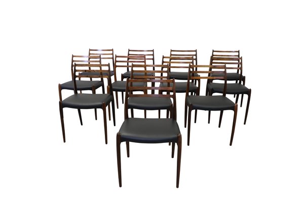 Vintage Model 78 Chairs by Niels O. Møller, 1960s, Set of 12-XTG-1782730