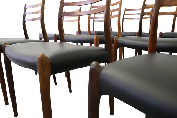 Vintage Model 78 Chairs by Niels O. Møller, 1960s, Set of 12-XTG-1782730