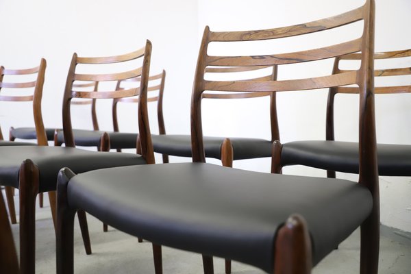 Vintage Model 78 Chairs by Niels O. Møller, 1960s, Set of 12-XTG-1782730