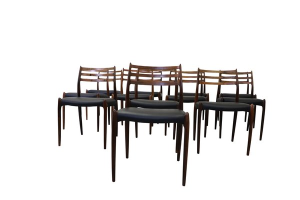 Vintage Model 78 Chairs by Niels O. Møller, 1960s, Set of 12-XTG-1782730