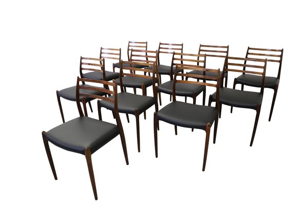 Vintage Model 78 Chairs by Niels O. Møller, 1960s, Set of 12-XTG-1782730