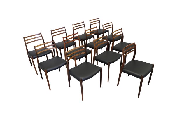 Vintage Model 78 Chairs by Niels O. Møller, 1960s, Set of 12-XTG-1782730