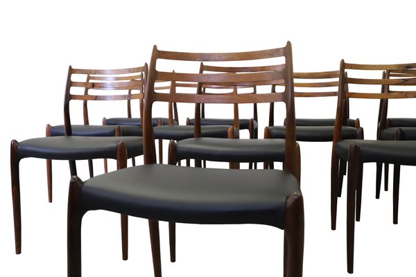 Vintage Model 78 Chairs by Niels O. Møller, 1960s, Set of 12-XTG-1782730