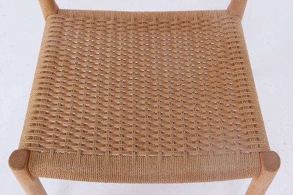 Vintage Model 85 Chairs in Oak and Paper Wicker by Niels Otto Møller, 1980s, Set of 6-DQ-2041359