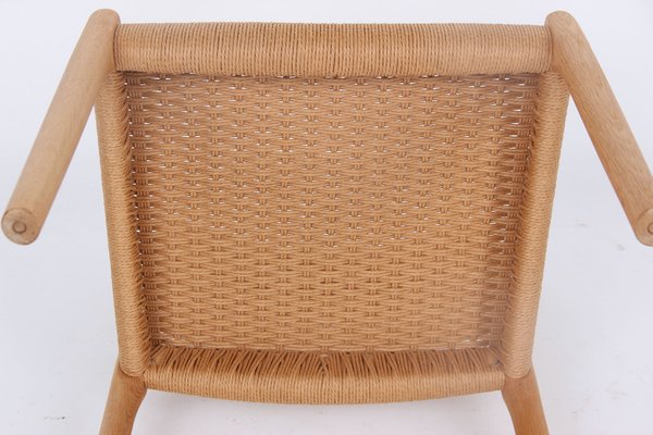 Vintage Model 85 Chairs in Oak and Paper Wicker by Niels Otto Møller, 1980s, Set of 6-DQ-2041359