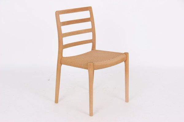 Vintage Model 85 Chairs in Oak and Paper Wicker by Niels Otto Møller, 1980s, Set of 6-DQ-2041359