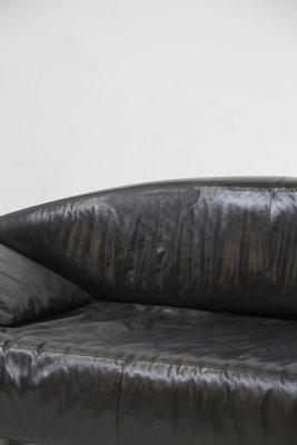 Vintage Modern Black Semi-Leather Sofa, 1990s-RCE-1448658