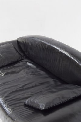 Vintage Modern Black Semi-Leather Sofa, 1990s-RCE-1448658