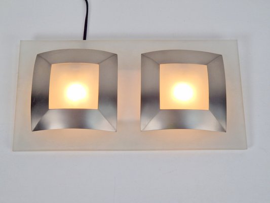 Vintage Modern Wall Lamp in Glass & Metal, 1980s-AXJ-1779695