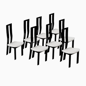 Vintage Modernate Black Chairs by Pietro Costantini Ello, 1970s, Set of 8-ZLY-1363751