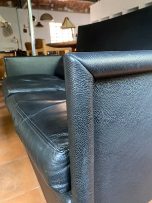 Vintage Molteni Black Leather Sofa, 1980s-QVY-1771263