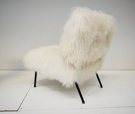 Vintage Mongolian Goat Fur Coating Armchair, 1970s-YMJ-1160179