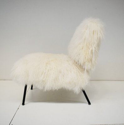 Vintage Mongolian Goat Fur Coating Armchair, 1970s-YMJ-1160179