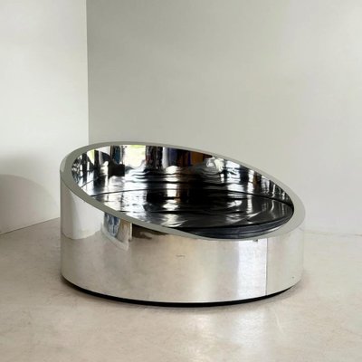 Vintage Monumental Round Chrome-Plated Daybed, 1980s-GNW-1805765