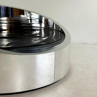 Vintage Monumental Round Chrome-Plated Daybed, 1980s-GNW-1805765