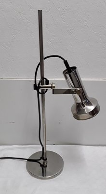 Vintage Multi-Adjustable Chromed Metal & Black Plastic Desk Lamp-HOI-743131