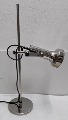 Vintage Multi-Adjustable Chromed Metal & Black Plastic Desk Lamp-HOI-743131