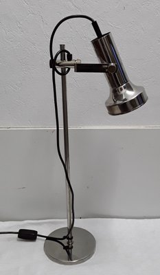 Vintage Multi-Adjustable Chromed Metal & Black Plastic Desk Lamp-HOI-743131