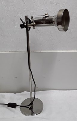 Vintage Multi-Adjustable Chromed Metal & Black Plastic Desk Lamp-HOI-743131