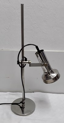 Vintage Multi-Adjustable Chromed Metal & Black Plastic Desk Lamp-HOI-743131